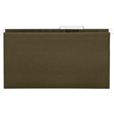 Business Source 1/3 Tab Cut Legal Recycled Hanging Folder - 8 1/2" x 14" - 11 pt. - Poly - Green - 100% Recycled - 25 / Box