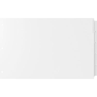 EasyFit 5-Tab Legal Size Index Dividers - 5 x Divider(s) - 5 Tab(s) - 5 Tab(s)/Set - 8.5" Divider Width x 14" Divider Length - Legal - 3 Hole Punched - White Divider - Clear Plastic Tab(s) - 30% Recycled - Hole Reinforcement, Punched - 1 Set
