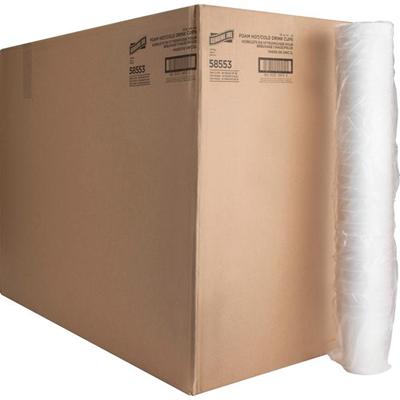 Genuine Joe 14 oz Hot/Cold Foam Cups - 14 fl oz - White - Foam - Hot Drink, Cold Drink - 25 Cups/Pack - 40 / Carton