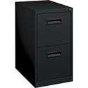 Lorell 22" File/File Mobile File Cabinet with Recessed Pull - 15" Width x 22.9" Depth x 28" Height - 2 x Drawer(s) for File - Letter - Security Lock, Ball-bearing Suspension - Black - Powder Coated - Steel - Recycled