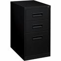 Lorell 22" Box/Box/File Mobile File Cabinet with Recessed Pull - 15" Width x 22" Depth x 27.7" Height - 3 x Drawer(s) for Box, File - Letter - Security Lock, Ball-bearing Suspension - Black - Powder Coated - Steel - Recycled