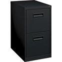 Lorell 19" File/File Mobile File Cabinet with Recessed Pull - 15" Width x 19" Depth x 28" Height - 2 x Drawer(s) for File - Letter - Locking Casters, Security Lock, Ball-bearing Suspension - Black - Powder Coated - Steel - Recycled