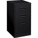 Lorell 19" Box/Box/File Mobile File Cabinet with Recessed Pull - 15" Width x 19" Depth x 28" Height - 3 x Drawer(s) for Box, File - Letter - Ball-bearing Suspension - Black - Steel - Recycled