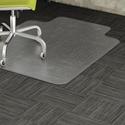 Lorell Wide Lip Low-pile Chairmat - Carpeted Floor - 53" Length x 45" Width x 0.122" Thickness - Lip Size 12" Length x 25" Width - Vinyl - Clear - 1 Each