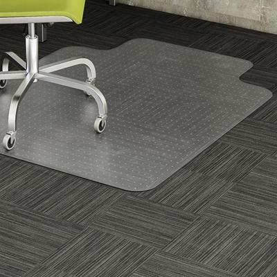 Lorell Wide Lip Low-pile Chairmat - Carpeted Floor - 60" Length x 45" Width x 0.122" Thickness - Lip Size 12" Length x 25" Width - Vinyl - Clear - 1 Each