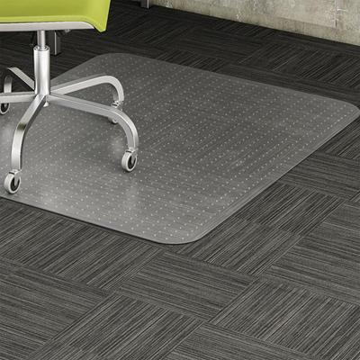 Lorell Low-Pile Chairmat - Carpeted Floor - 60" Length x 46" Width x 0.122" Thickness - Rectangular - Vinyl - Clear - 1 Each