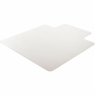 Lorell Plush-pile Wide-Lip Chairmat - Carpeted Floor - 60" Length x 46" Width x 0.173" Thickness - Lip Size 12" Length x 25" Width - Vinyl - Clear - 1 Each
