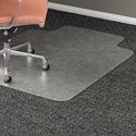 Lorell Plush-pile Wide-Lip Chairmat - Carpeted Floor - 53" Length x 45" Width x 0.173" Thickness - Lip Size 12" Length x 25" Width - Vinyl - Clear - 1 Each
