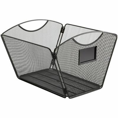 Safco Onyx Mesh Desktop Tub File - 9.50" Height x 12.50" Width x 13.75" Depth - Desktop - Powder Coated - Black - Steel - 1 Each