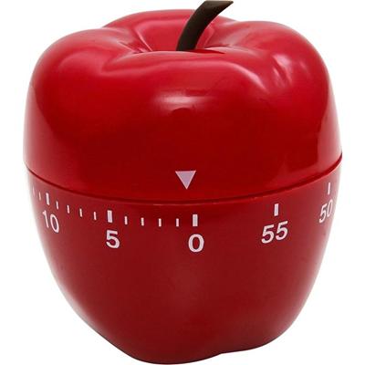 Baumgartens Apple Timer RED - 1 Hour - For Office, Classroom, Kitchen, Game - Red