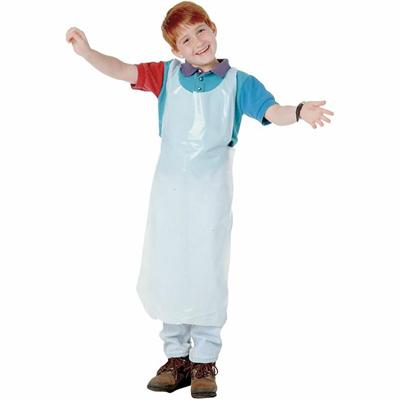 Baumgartens Kids Disposable Apron - White - Polyethylene - 1 Pack