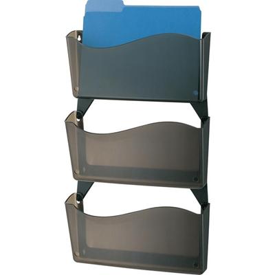 Officemate Unbreakable Wall Files - 26.50" Height x 13.25" Width x 3" Depth - Unbreakable - Smoke - Plastic - 1 Box