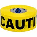 Sparco Caution Barricade Tape - 1000 ft Yellow Attachment - Black - 1 Roll