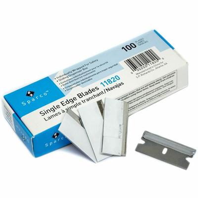 Sparco Individually Wrapped Single Edge Blades - Silver - 1 Box