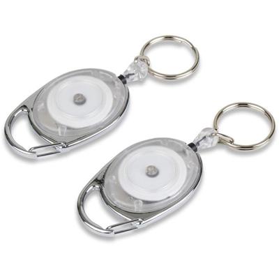 Tatco Reel Key Chain with Chrome Carabiner - Chrome - 6 / Pack