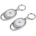 Tatco Reel Key Chain with Chrome Carabiner - Chrome - 6 / Pack