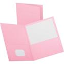 Oxford Letter Recycled Pocket Folder - 8 1/2" x 11" - 2 Pocket(s) - Leatherette - Pink - Turned Edge - 10% Recycled - 25 / Box