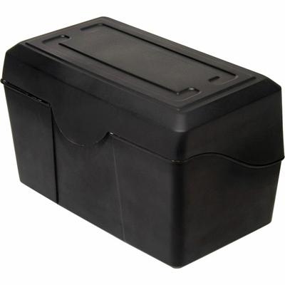 Advantus Index Card Holder - 5.9" Height x 9" Width x 5.5" Depth - Plastic - Black - 1 Each