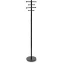 Advantus Wood Coat Tree - 8 Pegs - 68" Height - for Garment, Hat - Wood - Black - 1 Each