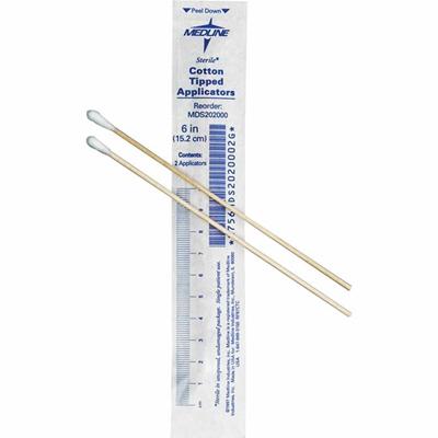 Medline Sterile Cotton-Tipped Applicators - 200 - 6" Length - White - 200 / Box