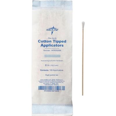 Medline Nonsterile Cotton-Tip Applicators - 6" Length - White - 1000 / Box