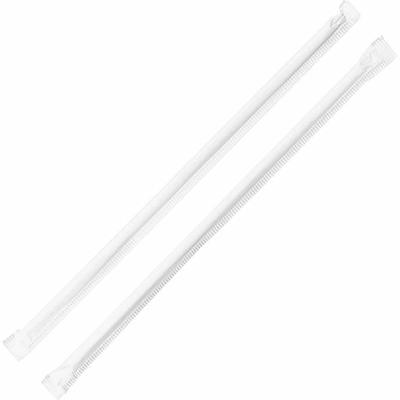 Genuine Joe Jumbo Translucent Straight Straws - 7.8" Length - Clear - 500 / Box