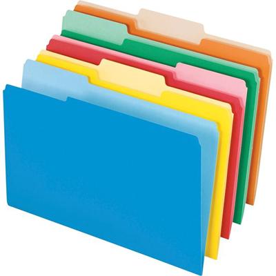 Pendaflex 1/3 Tab Cut Legal Recycled Top Tab File Folder - 8 1/2" x 14" - Assorted - Acid-free - 10% Recycled - 100 / Box