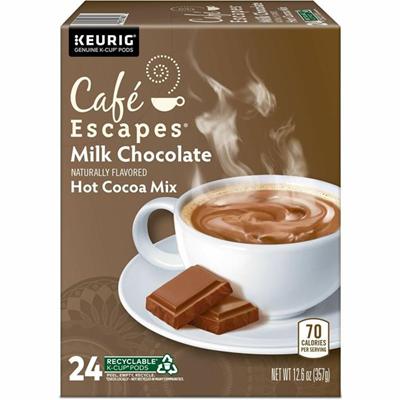 Caf&eacute; Escapes&reg; K-Cup, Pod Milk Chocolate Hot Cocoa Keurig Single-Serve K-Cup Pods, 24 Count - K-Cup, Pod - Milk Chocolate, Hot Cocoa - 24 / Box