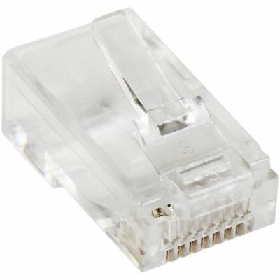StarTech.com Cat.5e RJ45 Solid Modular Plug Connector - 50 Pack - 50 / Pack - 1 x RJ-45 Network Male - Clear