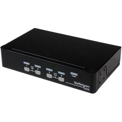StarTech.com 4 Port 1U Rackmount USB KVM Switch with OSD - 4 Computer(s) - 1 Local User(s) - 1920 x 1440 - 2 x USB - 1 x VGA - 1U - Rack-mountable, Desktop - TAA Compliant