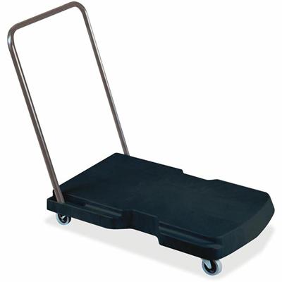 Rubbermaid Commercial 4400 Triple Trolley, Utility Duty with Straight Handle and 3" (7.6 cm) Casters - Folding Handle - 250 lb Load Capacity - 4 Casters - 3" Caster Size - High-density Polyethylene (HDPE) - 20.50" Width x 32.50" Height - Gray, Black 