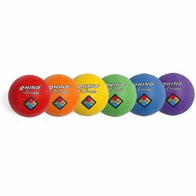 Champion Sports Playground Ball - 8.50" - Nylon - Red, Yellow, Green, Orange, Purple, Royal Blue - 1  Set