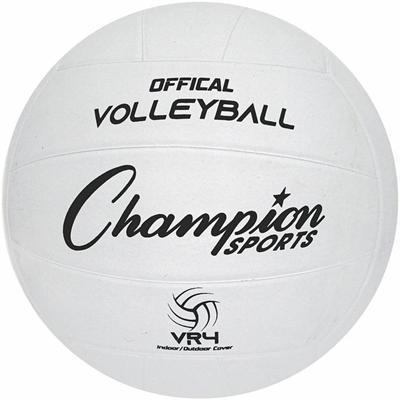 Champion Sports Rubber Volleyball - Rubber, Nylon - White - 1  Each