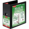 Cardinal&reg; Xtralife ClearVue Locking Slant-D Binder - 5" Binder Capacity - Letter - 8 1/2" x 11" Sheet Size - 1100 Sheet Capacity - 4 3/8" Spine Width - 3 Ring(s) - Fastener(s): D-Ring - Pocket(s): 2, Inside Front & Back - Polyolefin - Black - 2.2
