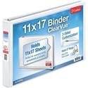 Cardinal&reg; ClearVue Overlay Tabloid D-Ring Binder - 1" Binder Capacity - Tabloid - 11" x 17" Sheet Size - 240 Sheet Capacity - 1" Spine Width - 3 Ring(s) - Fastener(s): D-Ring - Vinyl - White - 2.34 lb - Recycled - Hinged, Clear Overlay, Non Locki