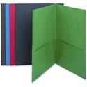 Business Source Letter Recycled Pocket Folder - 8 1/2" x 11" - 100 Sheets Capacity - 2 Internal Pocket(s) - Paper - Assorted - Die-cut, Card Holder - 35% Recycled - 25 / Box