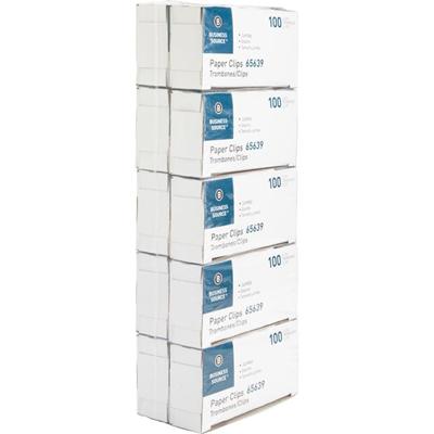 Business Source Paper Clips - Jumbo - Silver - Steel - 100/Box - 10 / Pack