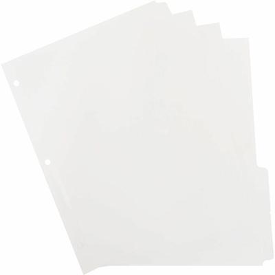 Business Source 3-Ring Plain Tab Indexes - 5 Write-on Tab(s) - 5 Tab(s)/Set - 2" Tab Width - 8.5" Divider Width x 11" Divider Length - Letter - 3 Hole Punched - White Divider - 100% Recycled - Mylar Reinforced Edge, Punched - 1 Box