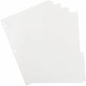 Business Source 3-Ring Plain Tab Indexes - 5 Write-on Tab(s) - 5 Tab(s)/Set - 2" Tab Width - 8.5" Divider Width x 11" Divider Length - Letter - 3 Hole Punched - White Divider - 100% Recycled - Mylar Reinforced Edge, Punched - 1 Box