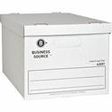 Business Source Economy Storage Box with Lid - External Dimensions: 12" Width x 15" Depth x 10" Height - 350 lb - Media Size Supported: Legal, Letter - Light Duty - Stackable - White - For File - Recycled - 12 / Carton