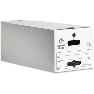 Business Source Light Duty Letter Size Storage Box - External Dimensions: 12" Width x 24" Depth x 10" Height - 350 lb - Media Size Supported: Letter - Light Duty - Stackable - White - For File - Recycled - 12 / Carton