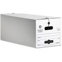 Business Source Light Duty Letter Size Storage Box - External Dimensions: 12" Width x 24" Depth x 10" Height - 350 lb - Media Size Supported: Letter - Light Duty - Stackable - White - For File - Recycled - 12 / Carton