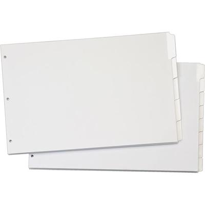 Cardinal&reg; Write 'n Erase Special Mylar Tab Dividers - 5 x Divider(s) - Write-on Tab(s) - 5 Tab(s)/Set - 17.5" Divider Width x 11.50" Divider Length - Tabloid - 11" Width x 17" Length - White Divider - White Tab(s) - Reinforced Tab, Reinforced Hol