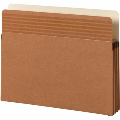 Smead Easy Grip Straight Tab Cut Letter Recycled File Pocket - 8 1/2" x 11" - 3 1/2" Expansion - Redrope - Tear Proof, Reinforced Gusset - 30% Recycled - 25 / Box