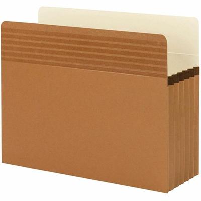 Smead Easy Grip Straight Tab Cut Letter Recycled File Pocket - 8 1/2" x 11" - 5 1/4" Expansion - Redrope - Tear Proof, Tear Resistant - 30% Recycled - 10 / Box