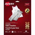 Avery&reg; Stretchable T-Shirt Transfers - Letter - 8 1/2" x 11" - Matte - Crack Resistant, Fade Resistant, Washable - Clear - 5/Pack - 1 Carton