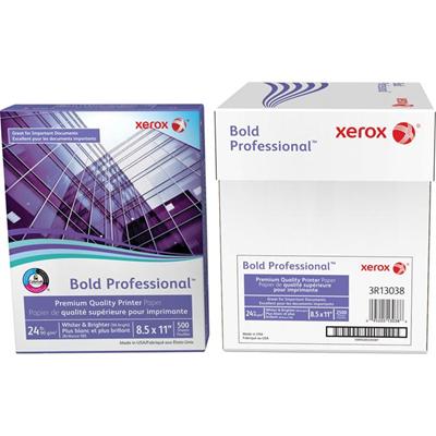 Xerox Bold Professional Quality Paper - White - Letter - 8 1/2" x 11" - 24 lb Basis Weight - Chlorine-free, Acid-free, ColorLok Technology, Jam-free - White - 500 / Ream
