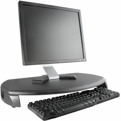 Kantek Monitor Stand with Keyboard Storage - Up to 21" Screen Support - 80 lb Load Capacity - LCD, CRT Display Type Supported - 3" Height x 23" Width x 13.25" Depth - Desktop - Medium Density Fiberboard (MDF) - Black