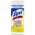 Lysol Lemon/Lime Disinfect Wipes - For Kitchen, Toilet, Sink, Tub, Floor, Cabinet, Stove Top, Wood - Lemon & Lime Blossom Scent - 7" Length x 7.25" Width - Pre-moistened, Anti-bacterial, Disinfectant - White - 35/Tub - 1 Each