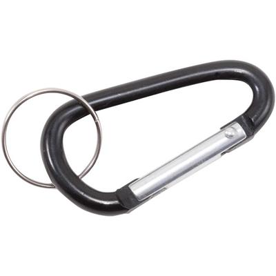 Advantus Split Key Ring Carabiner Key Ring - Aluminum - Black - 10 / Pack
